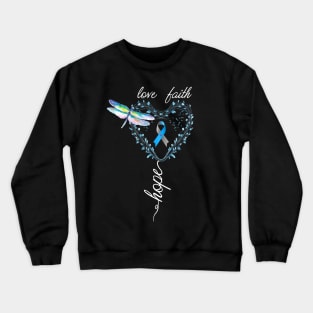 Hope Love Faith Diabetes Awareness Crewneck Sweatshirt